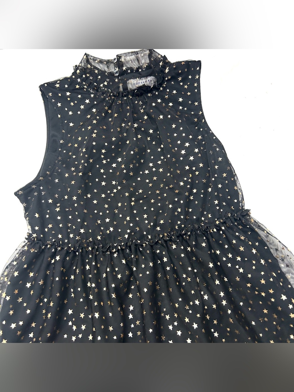 POPSUGAR Black Tulle Dress with Gold Star Accents - Picture 3 of 4